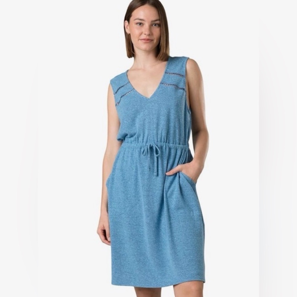 NWT PRANA Blue Hemp Blended Dress Size Medium